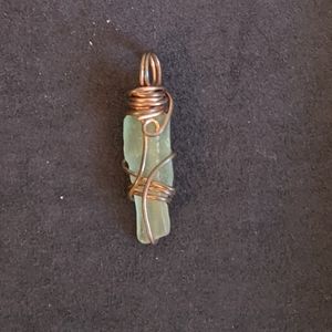 Handmade Copper and Sea Glass Pendant